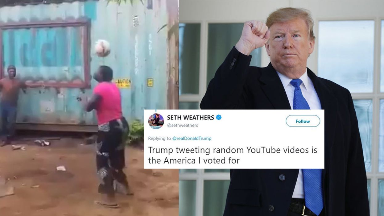 Trump retweeted an 'amazing' video of a woman playing football and everyone made the same point