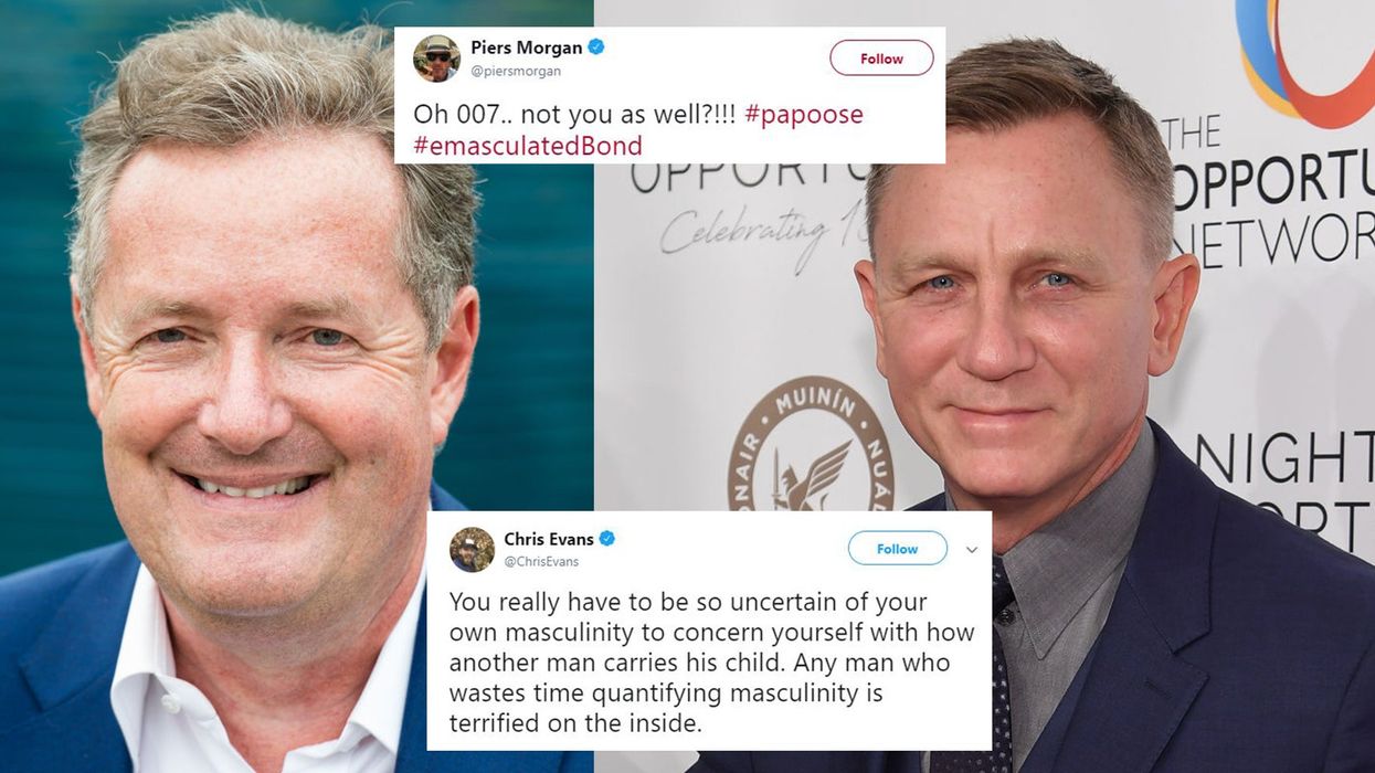 Piers Morgan said that Daniel Craig had been 'emasculated' for carrying his daughter - the response he got was perfect