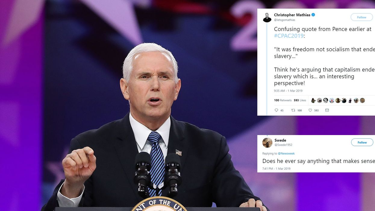 Mike Pence claims 'freedom' ended slavery and won two World Wars