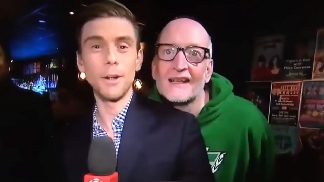 Actor apologises for licking Canadian journalist live on air