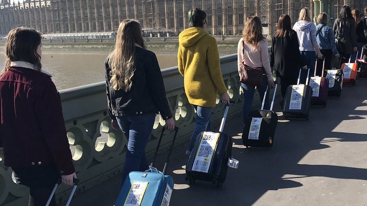 28 women walk across Westminster Bridge to make a powerful point about abortion in Northern Ireland