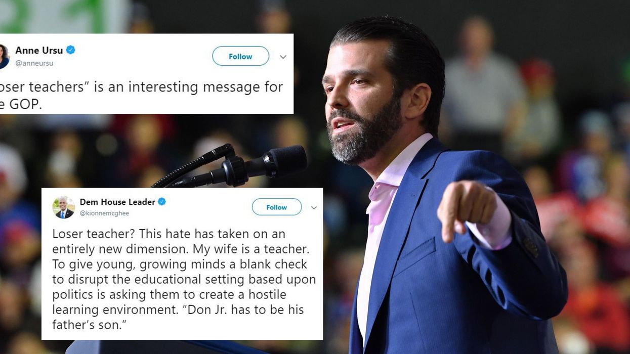 Donald Trump Jr criticised for 'loser teachers' comment at rally in Texas