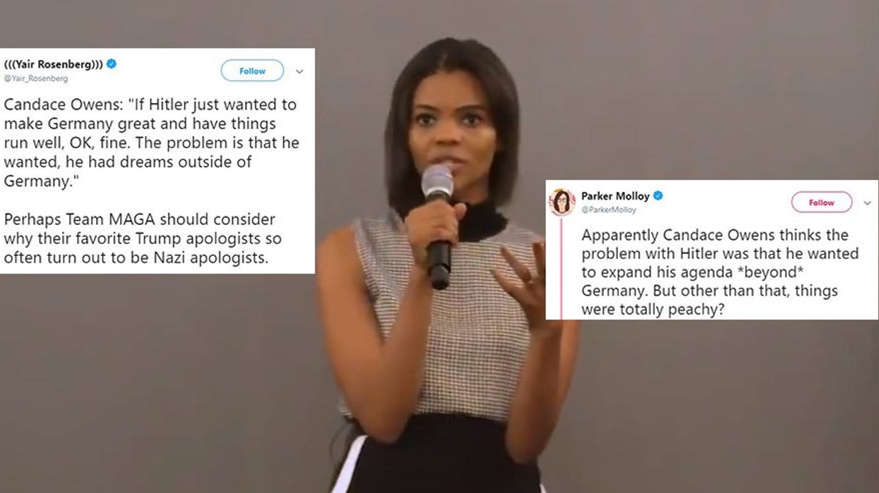 Candace Owens says 'if Hitler just wanted to make Germany great and have things run well - OK, fine' at Turning Point UK event