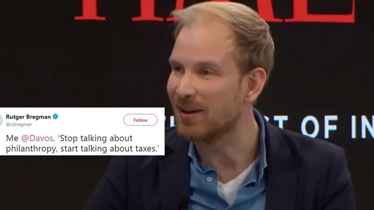 Historian calls out billionaires for tax evasion at World Economic Forum in Davos