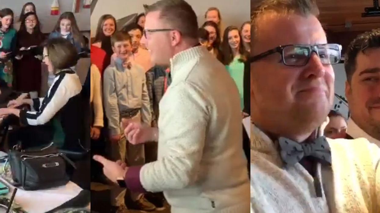 Students secretly practise song for a month to surprise their teacher before he marries his husband