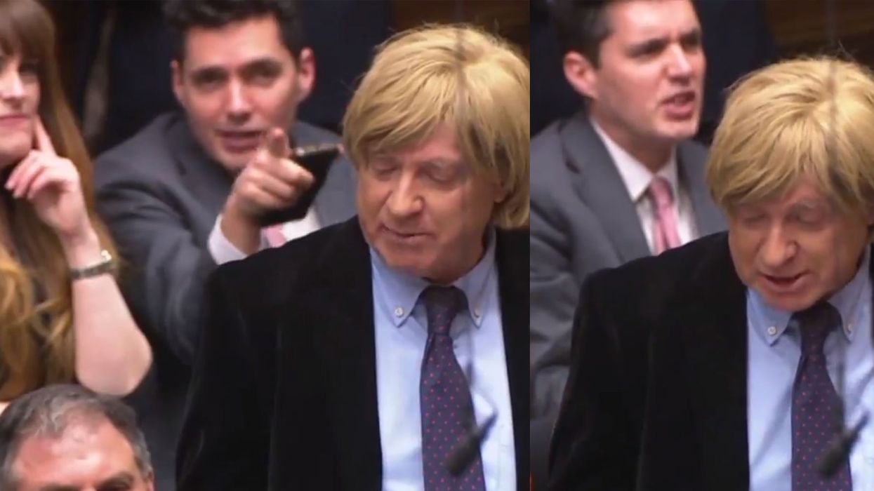 Tory MP appears to mock Michael Fabricant's hair behind his back during PMQs