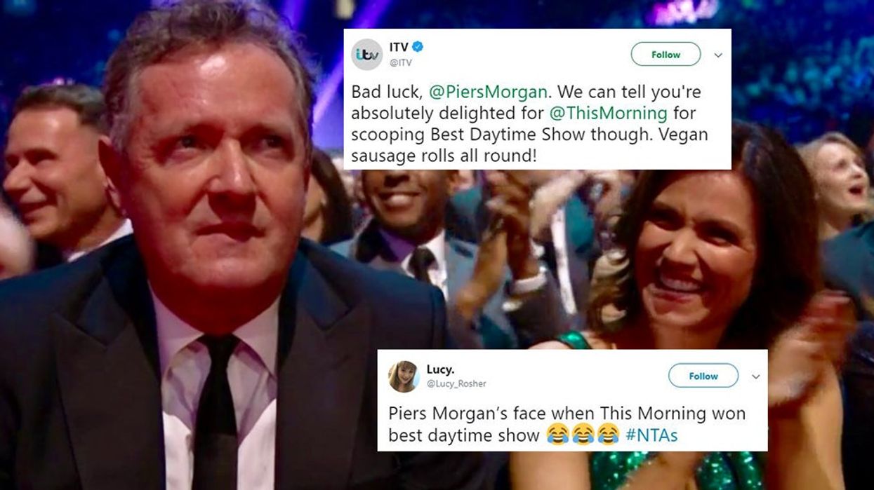 Piers Morgan wasn't happy about losing at the NTAs and people thought it was hilarious