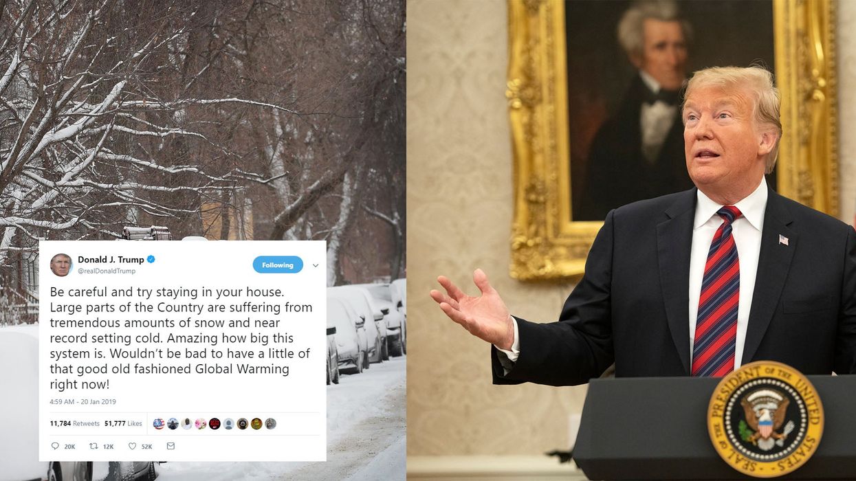 Trump uses upcoming winter storm as a reason to mock global warming… again