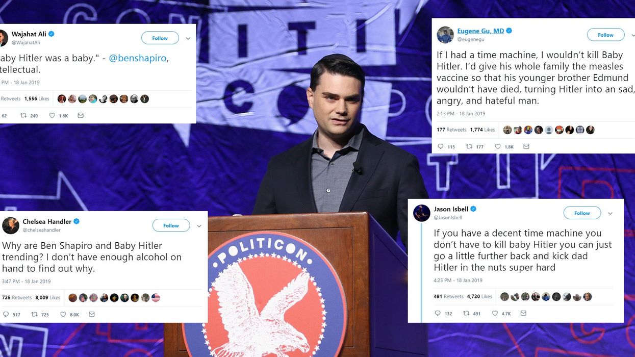 Ben Shapiro says he wouldn't kill baby Hitler in pro-life rally