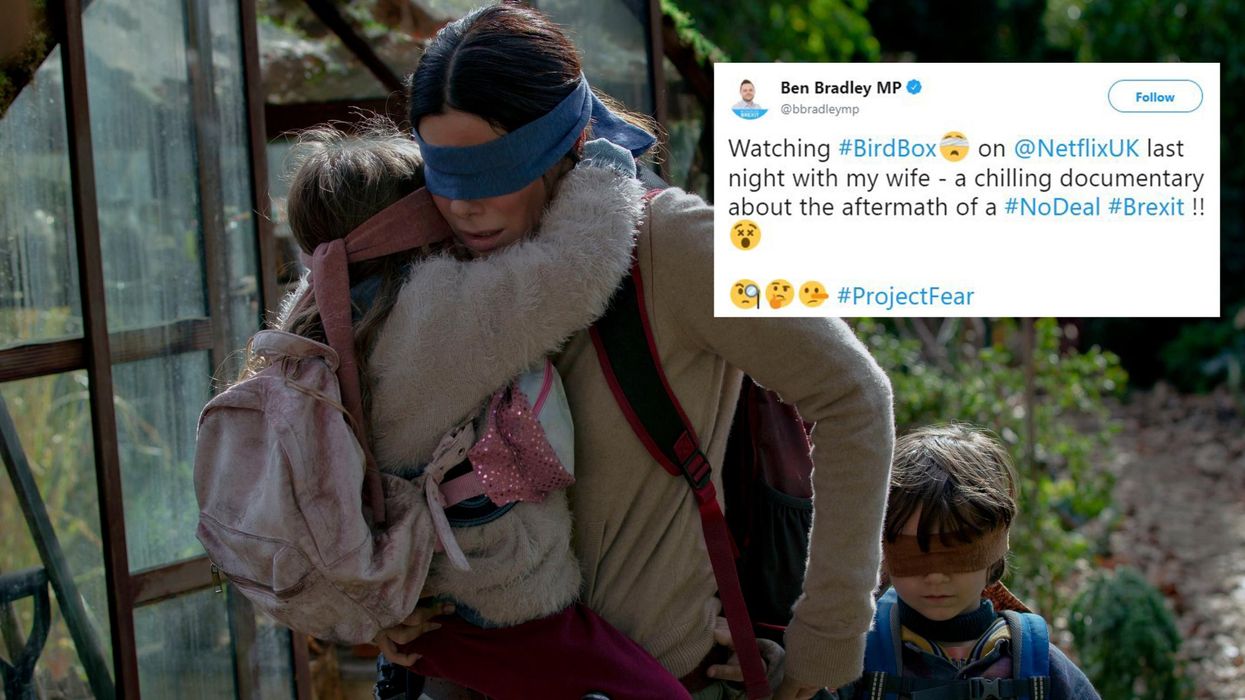 A Tory MP has likened no-deal Brexit fear mongering to Bird Box
