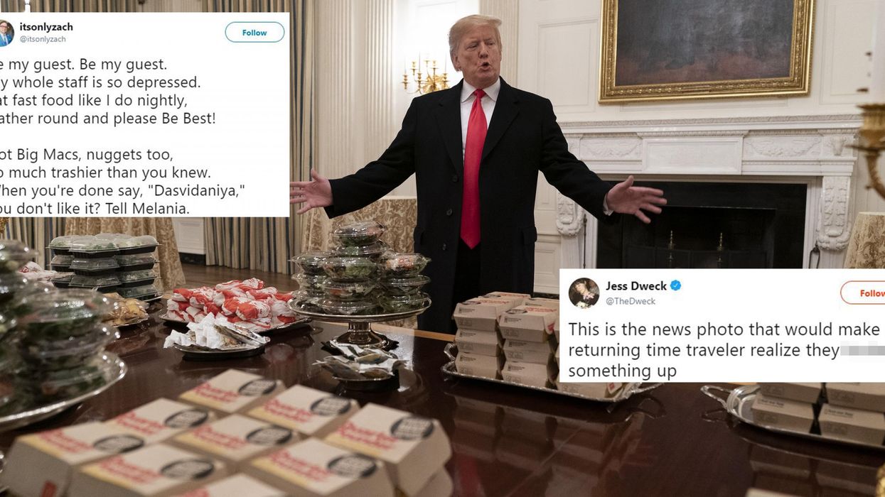 Trump served a fast food buffet at the White House and the internet responded with memes