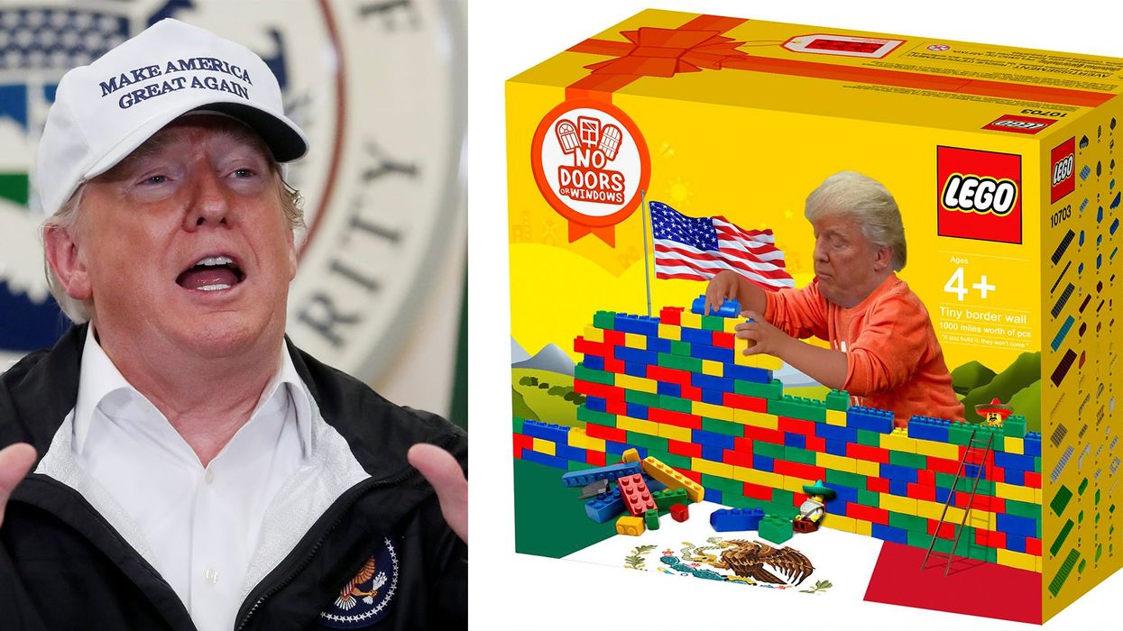 Trump's border wall has been turned into Lego thanks to a hilarious Photoshop design