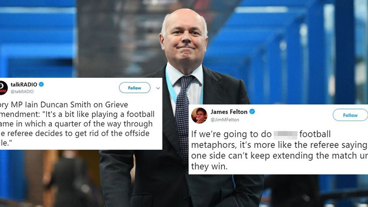 Brexit: Iain Duncan Smith used a football analogy to describe the Grieve amendment