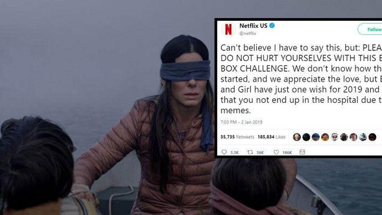 The ‘Bird Box Challenge' is as stupid as it sounds and Netflix warns people not to do it