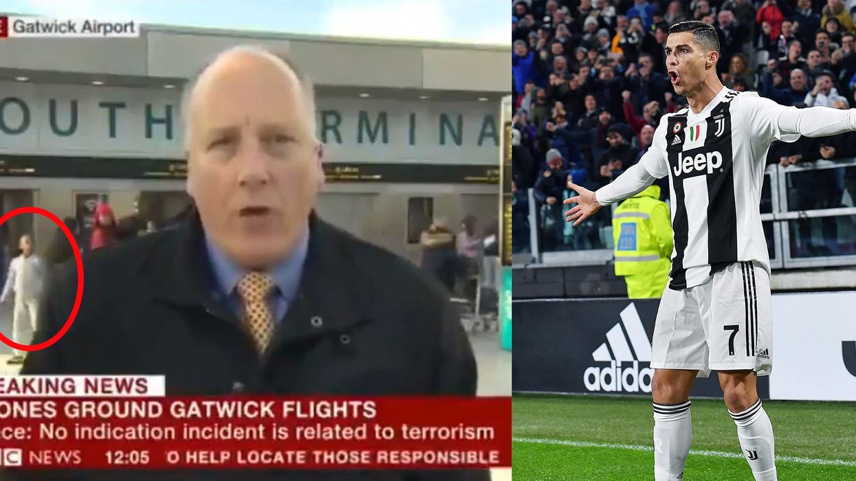 Gatwick airport delays: Boy does hilarious Cristiano Ronaldo impression during very serious BBC News report