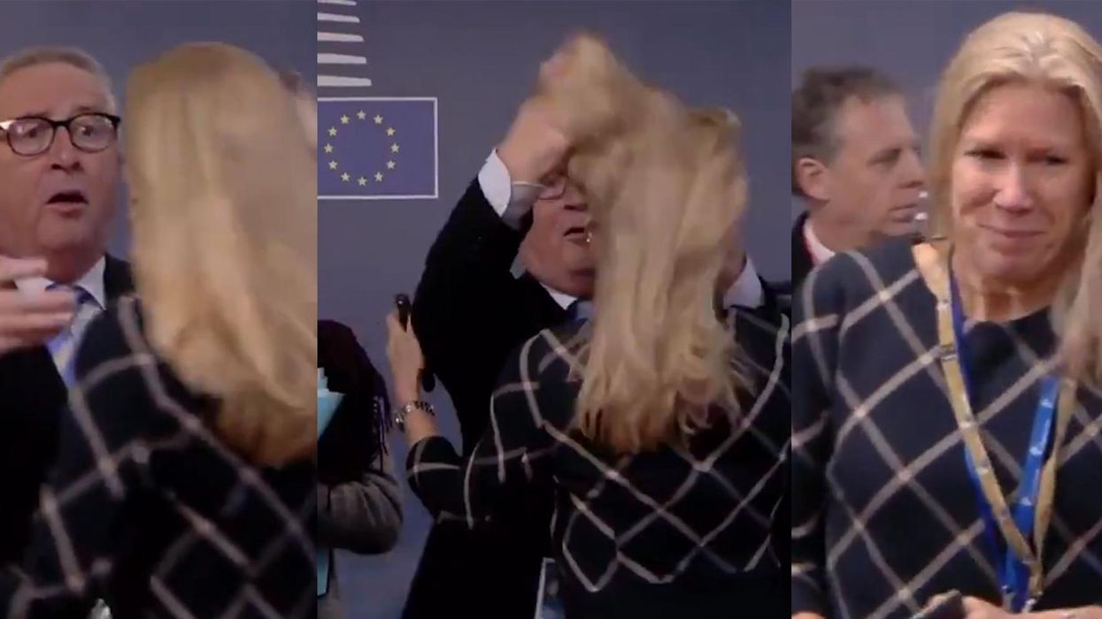 Jean-Claude Juncker's bizarre tousle of female colleague's hair is dividing opinion