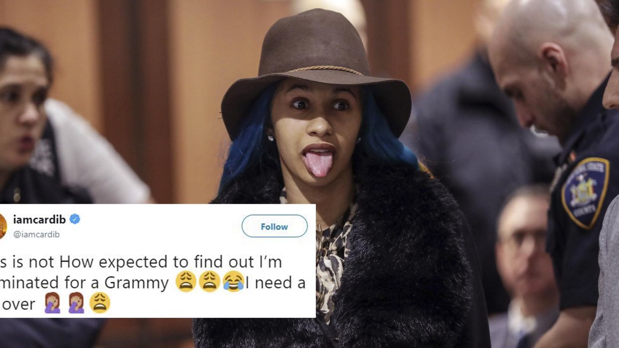Cardi B asks for a 'do over' after learning that she had been nominated for five Grammys as she was leaving court