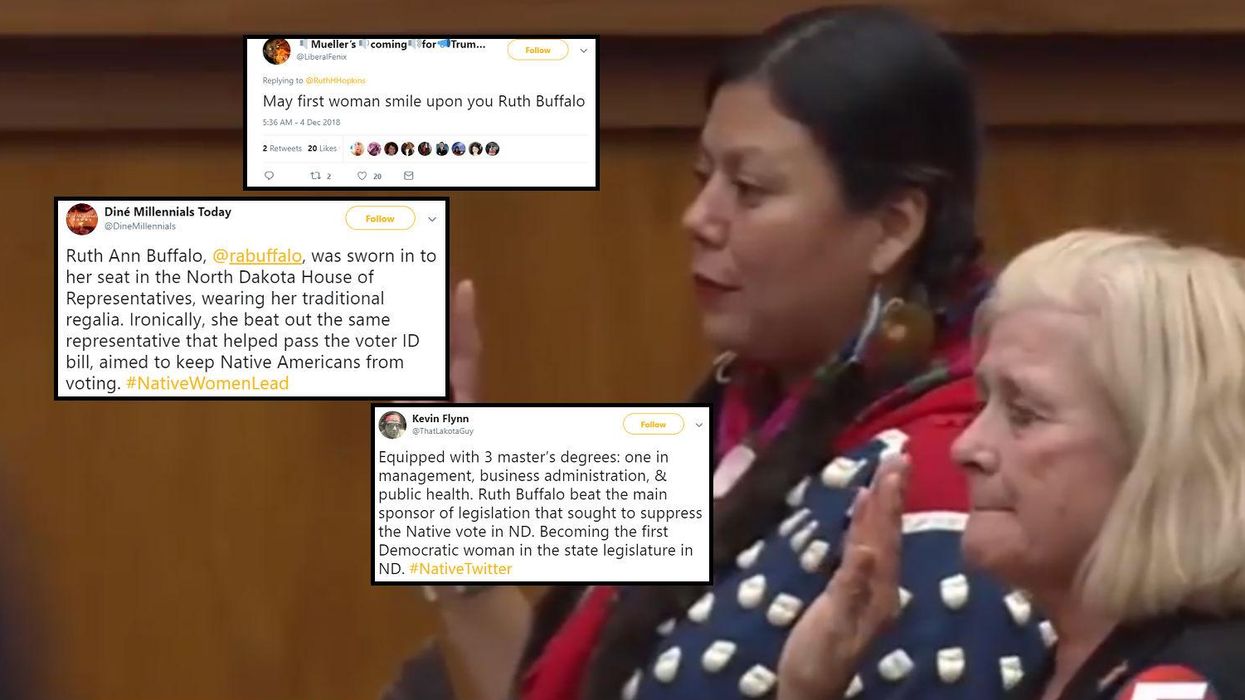 A Democrat politician took an oath in tradition Native American dress – and the internet loved it