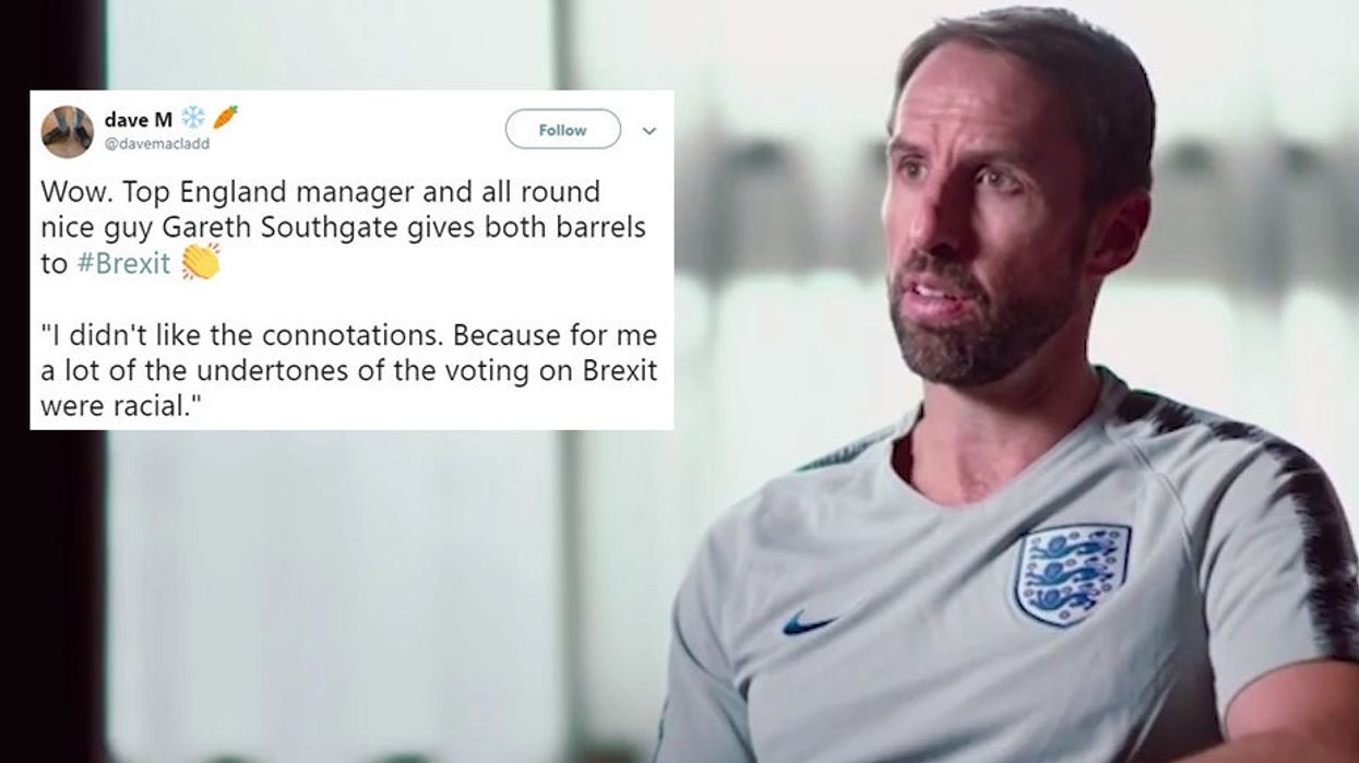 Gareth Southgate is being praised for his comments on the 'racial undertones' of Brexit