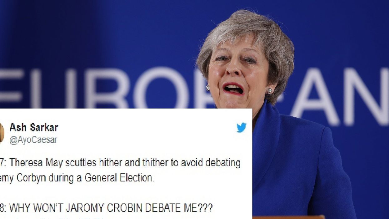 Theresa May is demanding a Brexit debate with Jeremy Corbyn and everyone is making the same joke