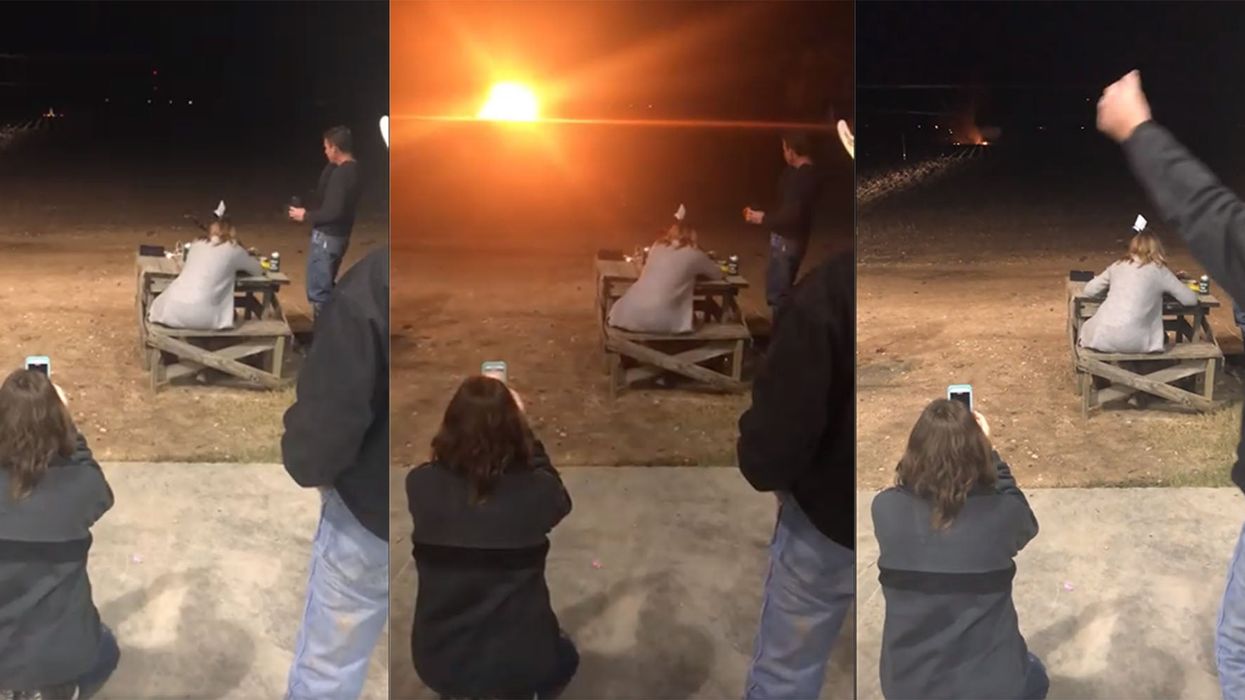 Woman sends marriage into flames after blowing up her wedding dress at her ‘divorce party’