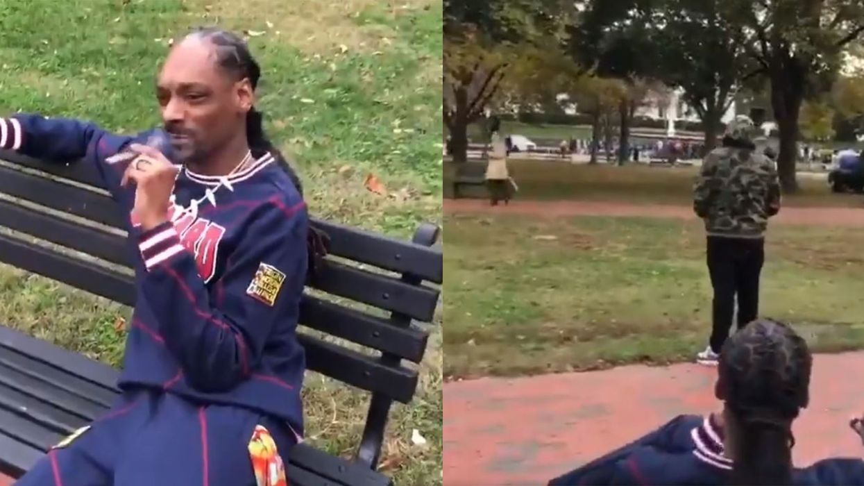 Snoop Dogg smoked a blunt outside the White House and said 'f*** the president'