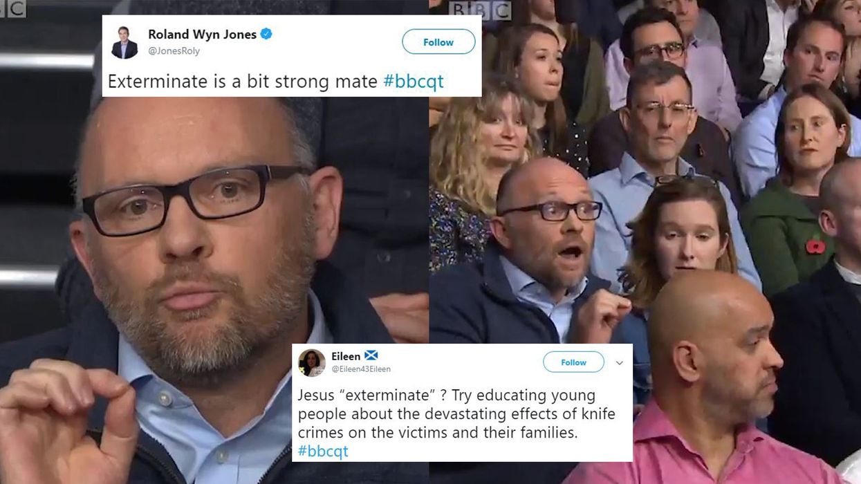 Man on Question Time says that knife crime culprits are a 'cancer' and should be 'exterminated'