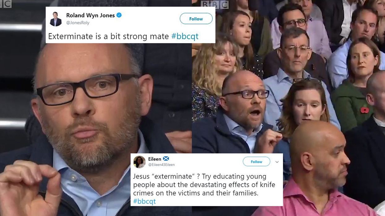 Man on Question Time says that knife crime culprits are a 'cancer' and should be 'exterminated'