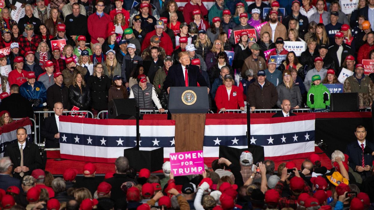 Trump supporters chanted 'lock her up' just hours after a 'bomb' was sent to Hillary Clinton