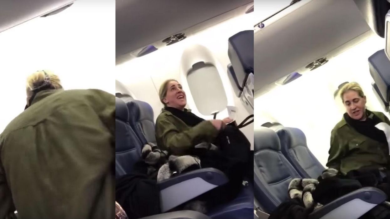 People are sharing this clip of a woman who refused to sit next to a crying baby on a plane