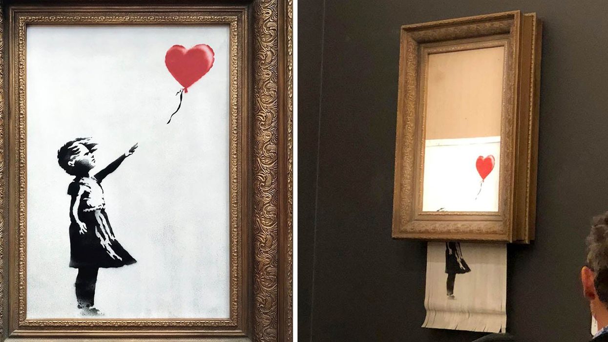 Banksy painting shredded immediately after selling for over £1m