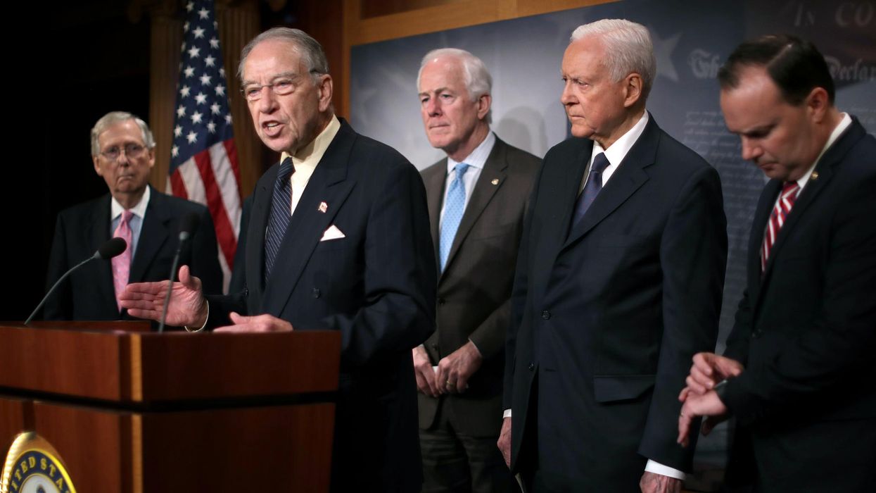 Five male GOP senators held a press conference to defend Kavanaugh and everyone pointed out the obvious problem