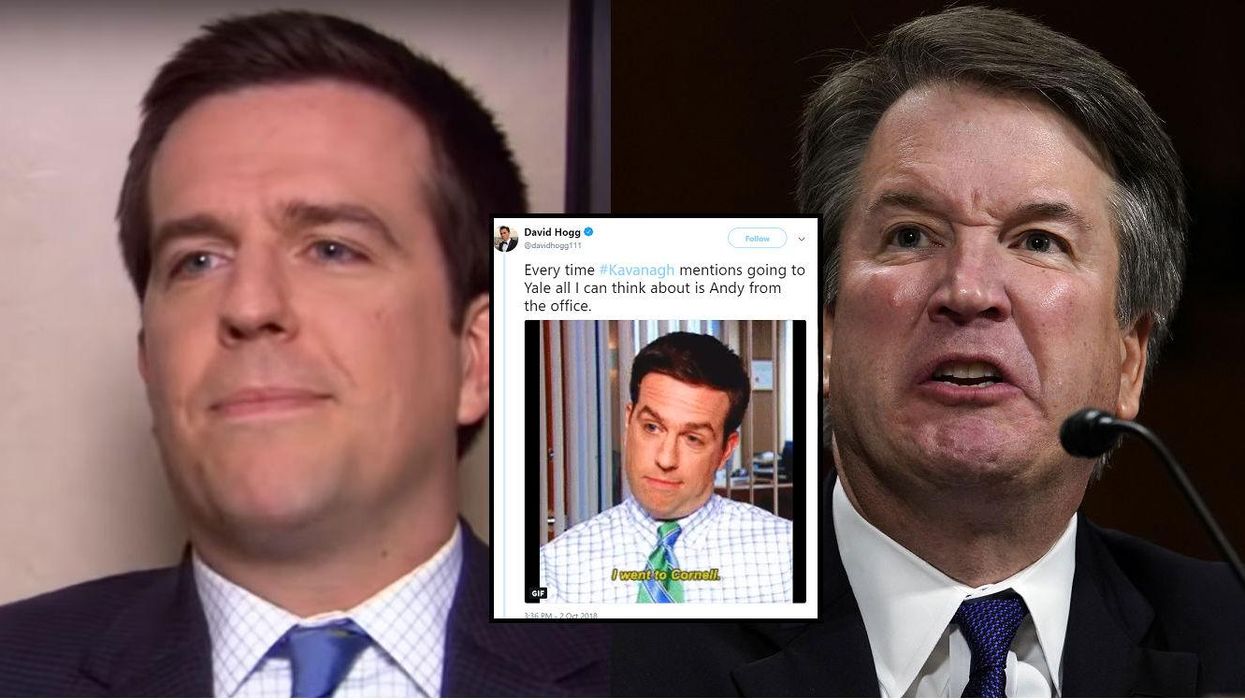 Activist David Hogg compared Brett Kavanaugh to Andy from The Office and it’s pretty perfect