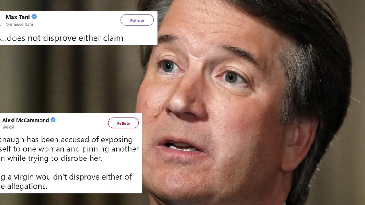 Kavanaugh defended himself by saying he 'was a virgin' and people pointed out an obvious problem with that