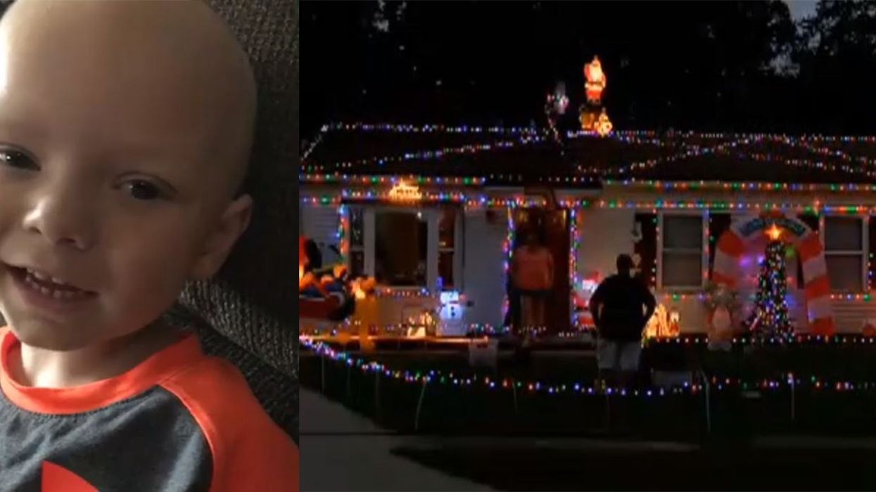 Terminally ill boy surprised with an early Christmas thrown by local community