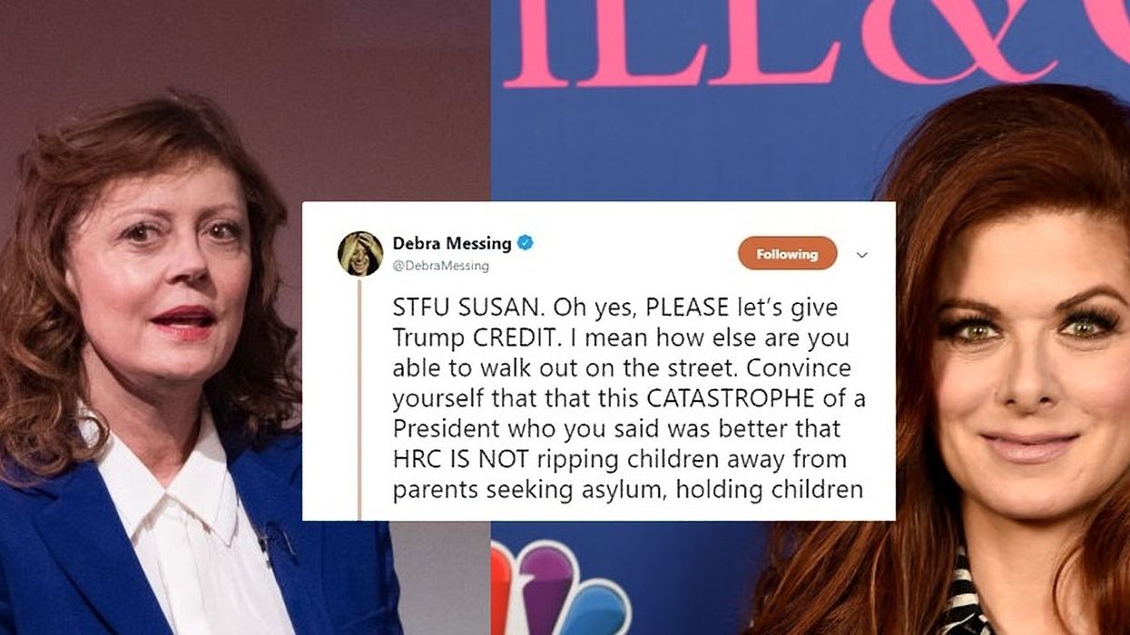 Susan Sarandon said Trump has 'inspired' people to run for office, Debra Messing responded in the best way
