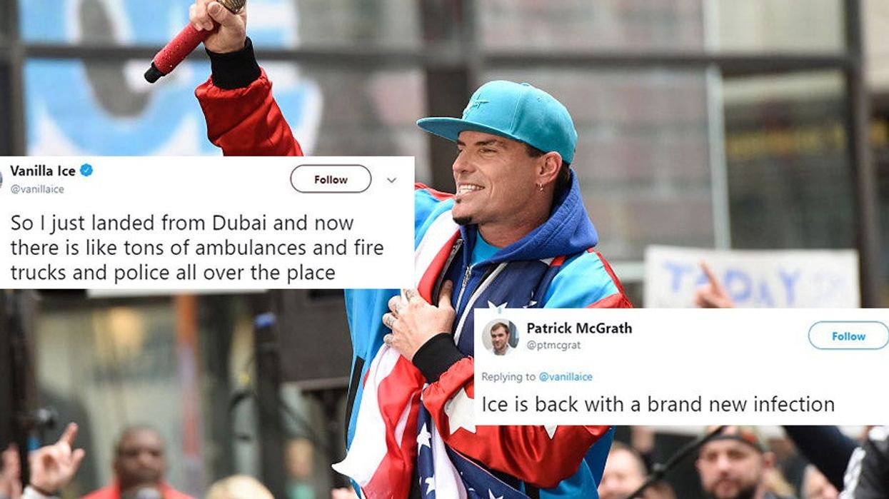 Vanilla Ice tweeted after being stuck on a quarantined flight and people responded with his own lyrics