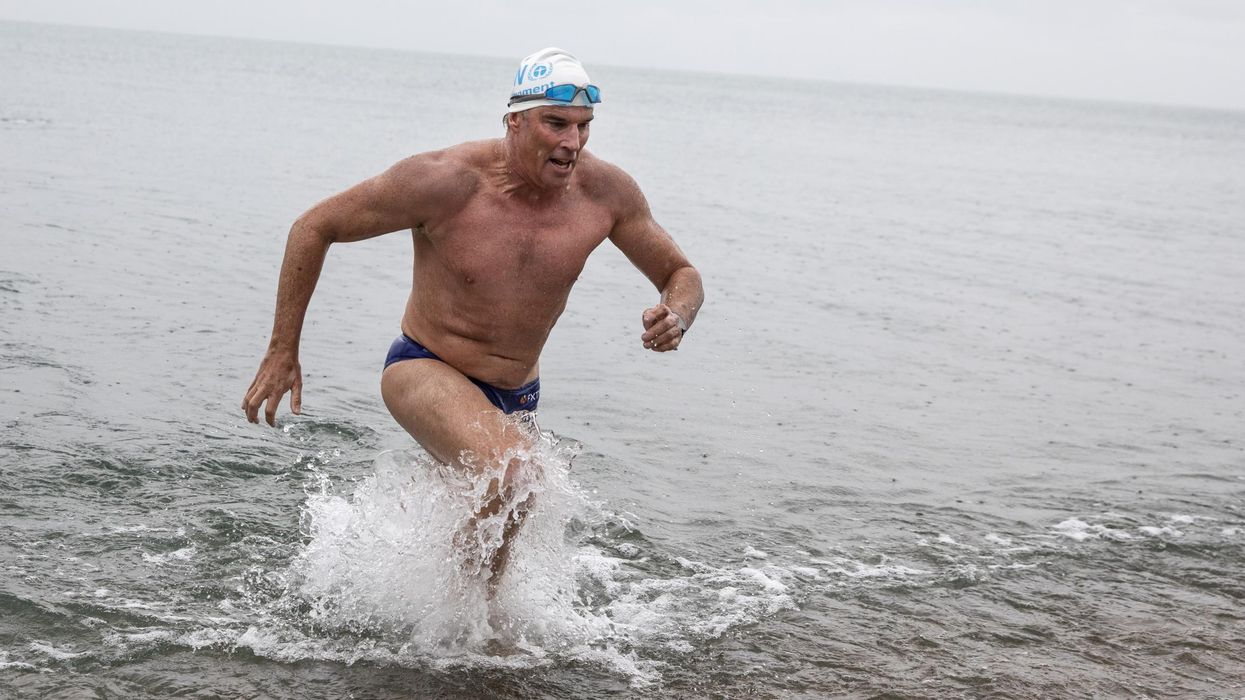 The finish to Lewis Pugh's Long Swim went a bit Alan Partridge