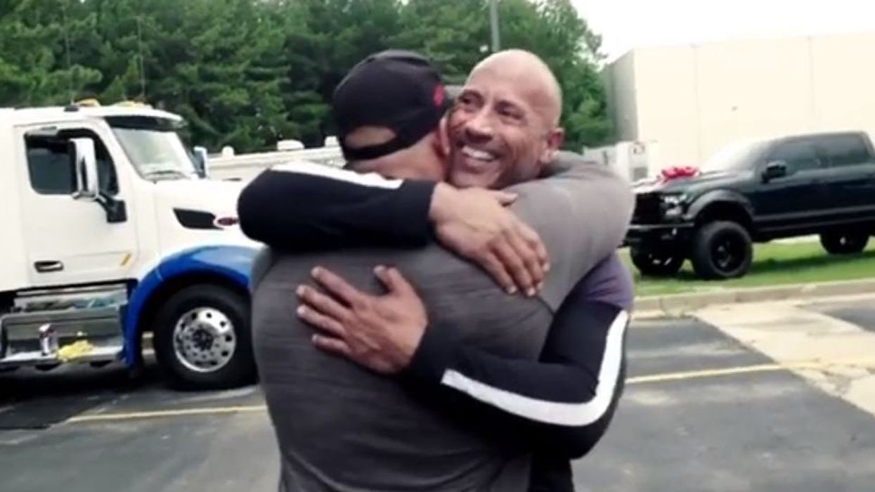 The Rock gave his stunt double a new truck and things got emotional