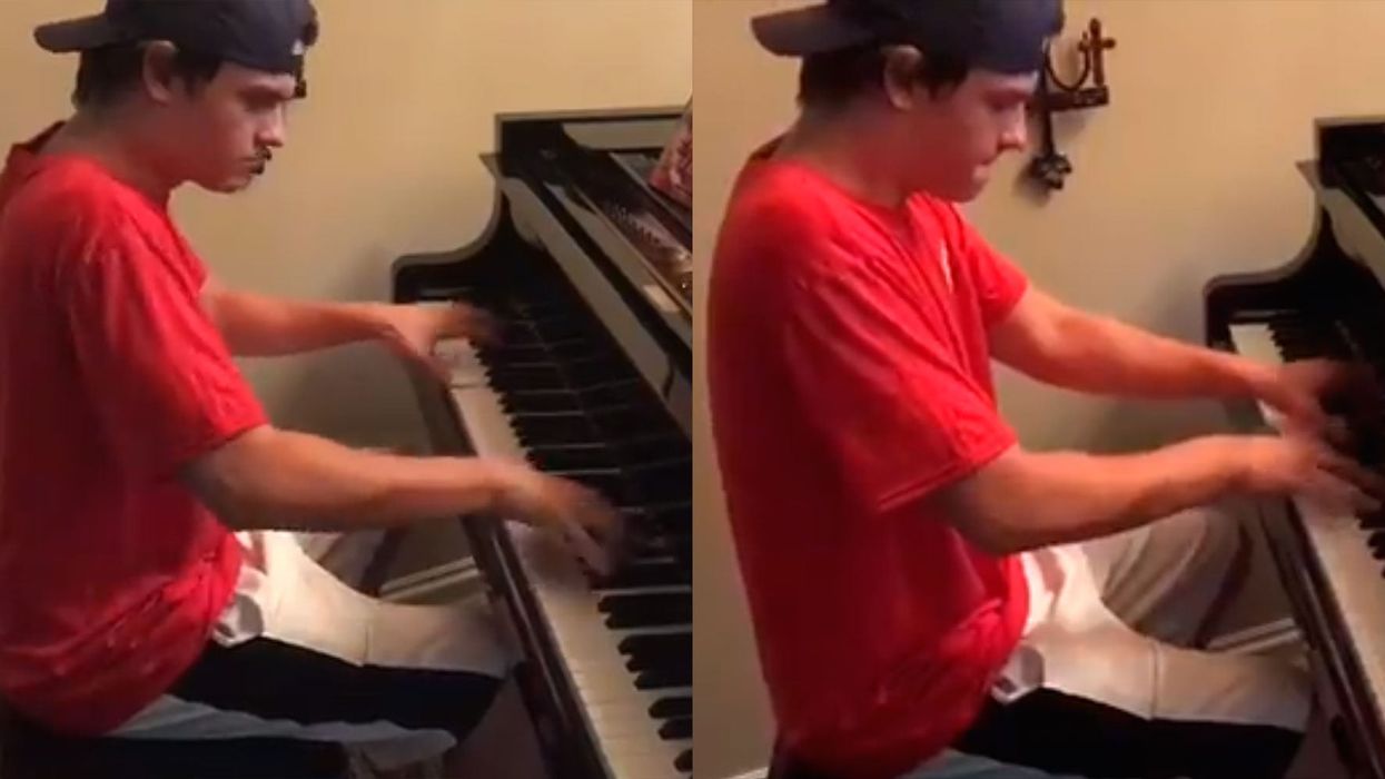 Pizza delivery guy asks to play piano, blows family away