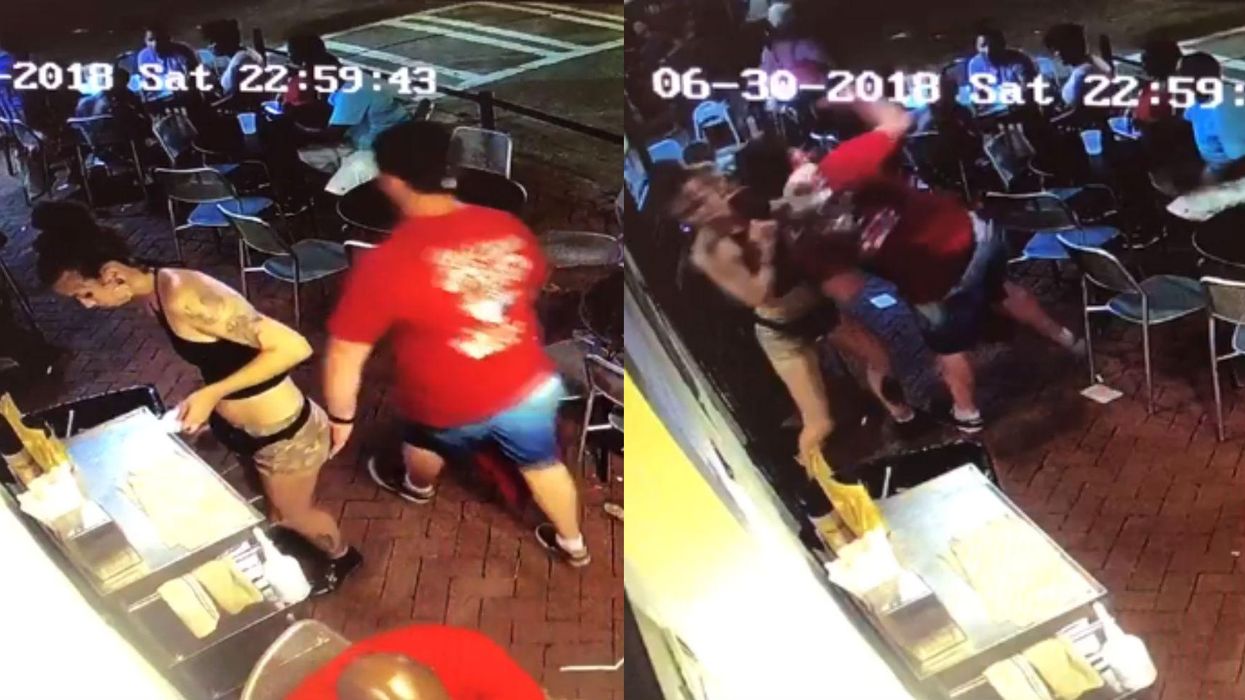 Waitress body slams man into the trash after he groped her