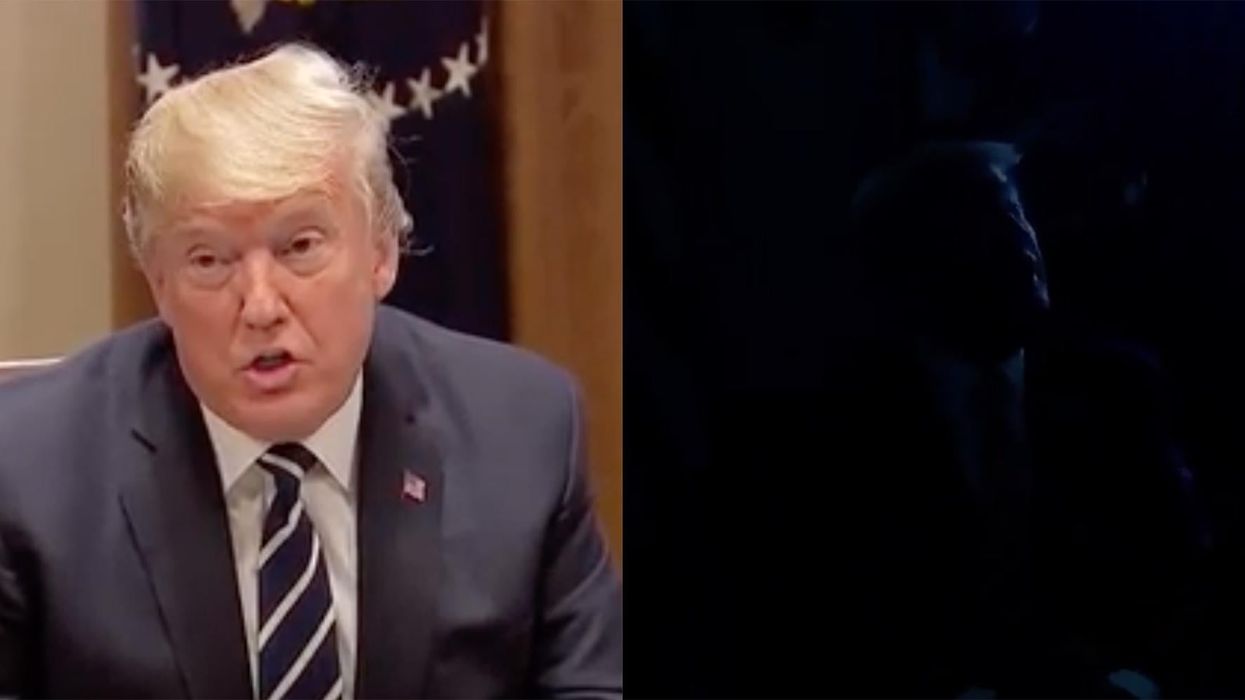The lights went out as Donald Trump started speaking about intelligence agencies