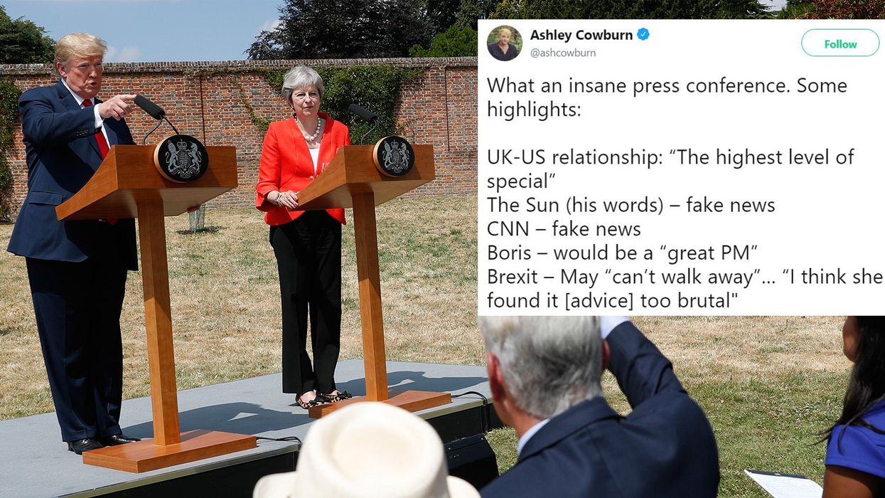 How Twitter reacted to Trump and Theresa May's press conference