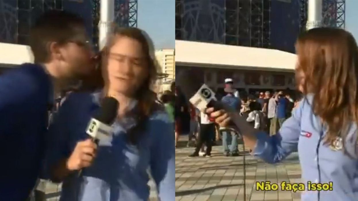 A man tried to kiss this female World Cup presenter live on air - she had the perfect response