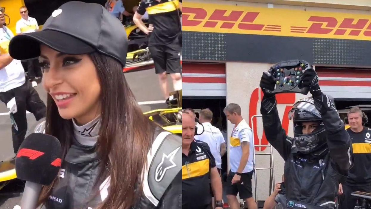 Saudi woman drives F1 car on the first day women are allowed behind the wheel