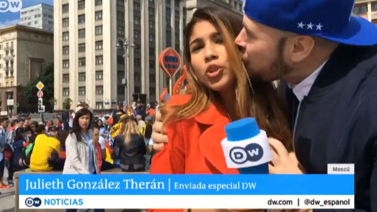 Female reporter kissed without her permission during live World Cup broadcast