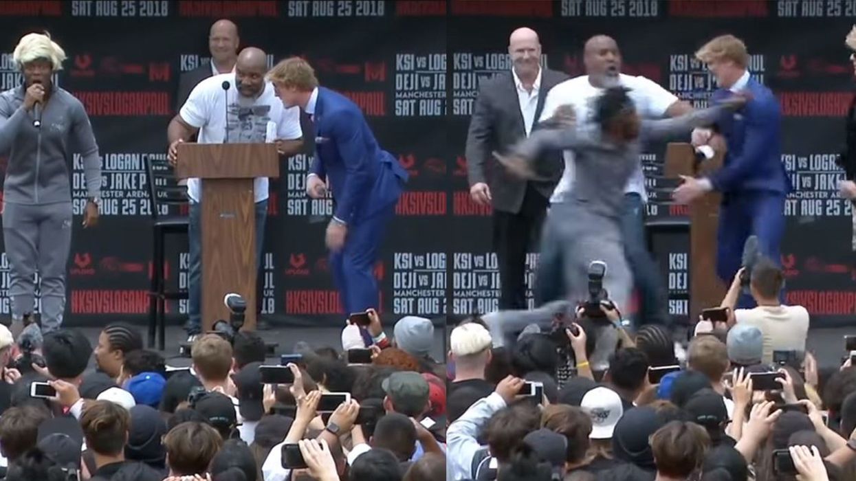 Logan Paul and KSI trade blows at their boxing match press conference