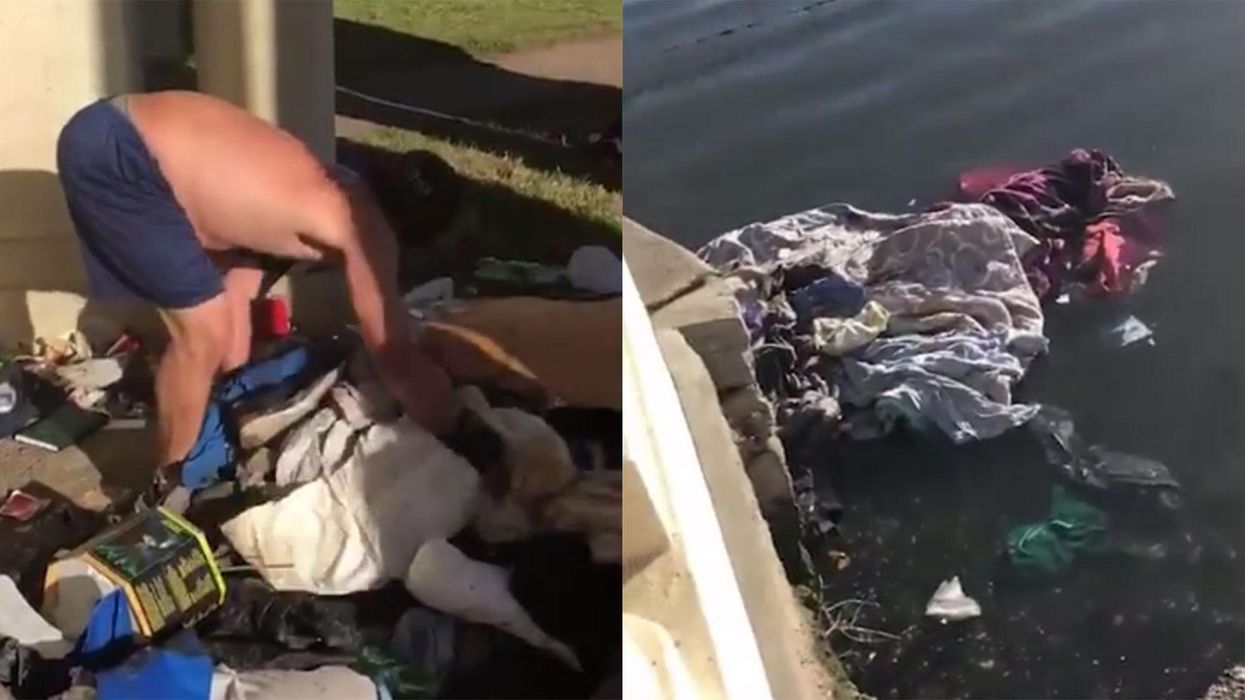 Cruel jogger threw a homeless man's belongings in a lake. What happened next will warm your heart