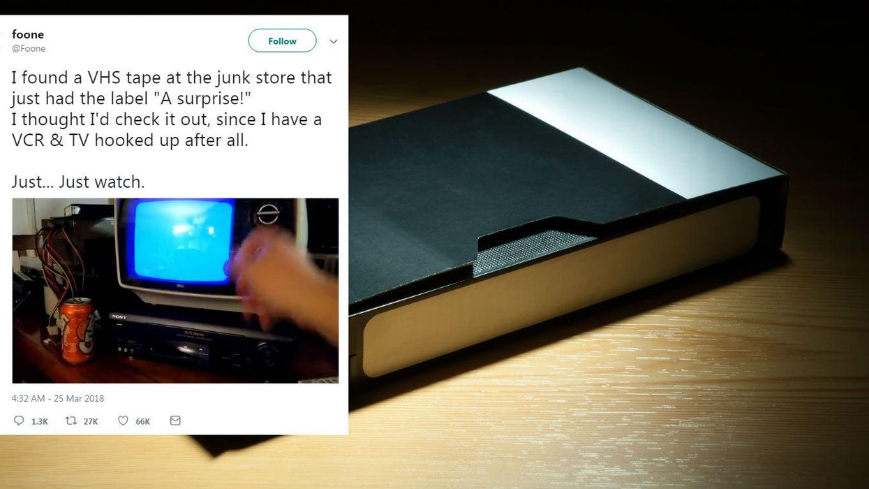 This guy found a tape labelled 'surprise', but it's definitely not what you were expecting