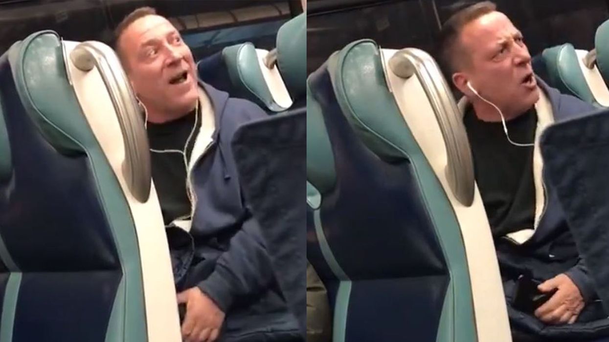 Black woman subject to racial insults by white man on a train